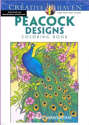 CH 50 peacock designs, kleurboek dieren