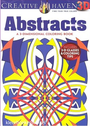 CH 54 abstracts inclusief 3D bril,kleurboek geometrische patronen