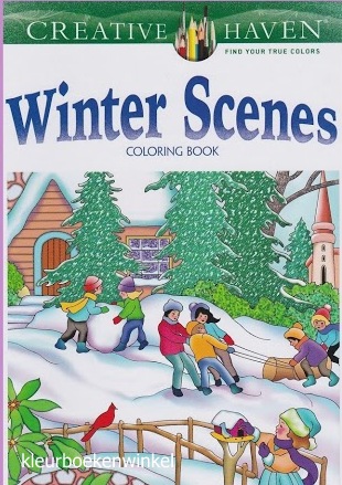 CH 68 winter scenes, kleurboek Creative Haven, kerst en winter