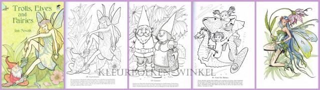 DZ 25 trolls,elves and fairies, kleurboek feeëriek