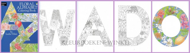 DZ 32 floral alphabet, kleurboeken bloemen en vlinders