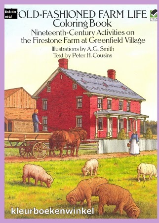 DZ 43 old-fashioned farm life, kleurboek klassiek getint