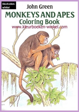 DZ 80 monkeys and apes 47 pagina's, 14 voorbeelden, kleurboeken dieren en natuur