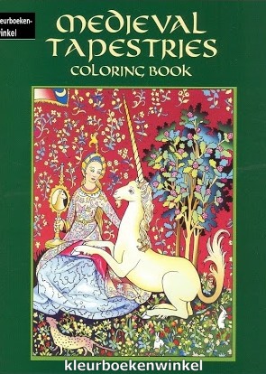 DZ 84 medieval tapestries, kleurboek klassiek getint