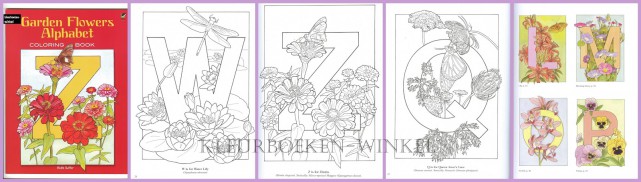 DZ 34 garden flowers alphabet, bloemen en vlinders