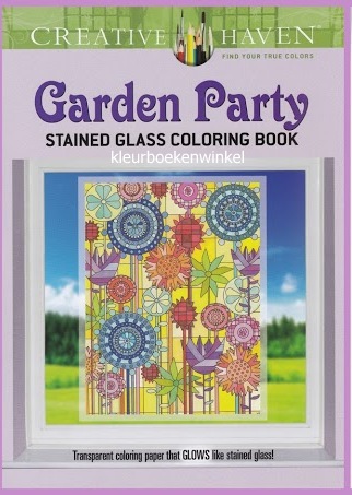 GL 01 garden party, glas en lood kleurboek