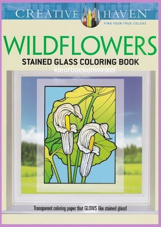 GL 06 wildflowers. glas en lood kleurboek