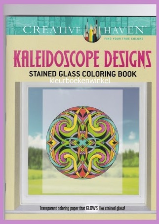 GL 12 kaleidoscope designs, glas en lood kleurboek