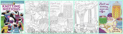 kleurboek knitting notions is een kleurboek met het onderwerp breien, uit de serie kleurboeken mode, eigentijdse kleurboeken met gedetailleerde ontwerpen!