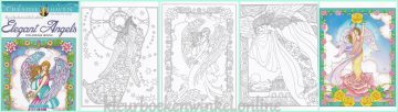 kleurboek elegant angels- kleurboek engelen - feeëriek - kleurboeken Droomachtig - Idyllisch - Sprookjesachtig - Betoverend