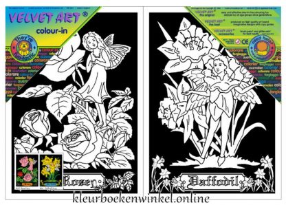 B65 B66 viltkleurplaten roos en bloemenfee