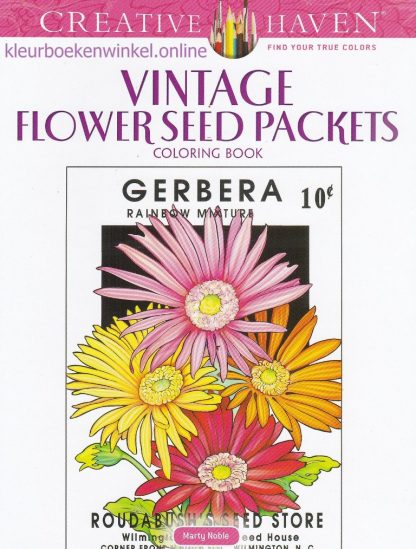 CH 206 kleurboek vintage flower seed packets
